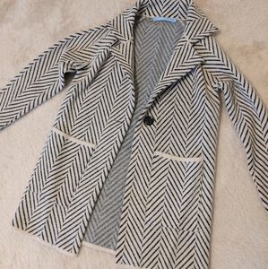 fluffy knit cardigan coat chevron stripe